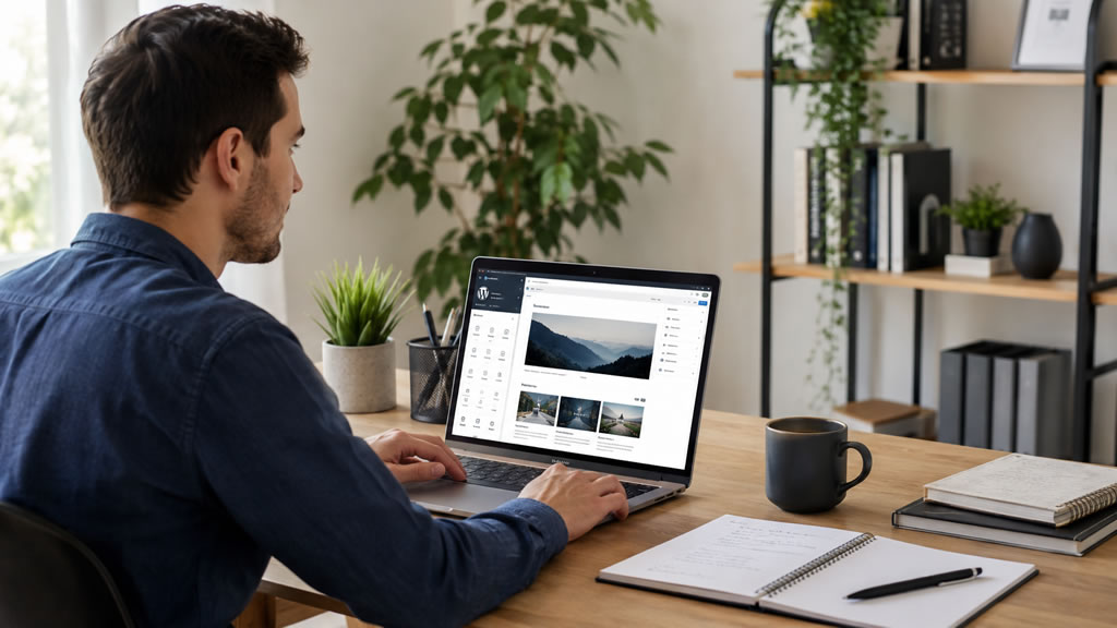 Persona aprendiendo WordPress desde cero en un ordenador